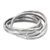 Silver band rings, 'Five Karen Rivers' (set of 5) - Five Interlinked Fish Theme Hill Tribe Silver Rings (image 2b) thumbail