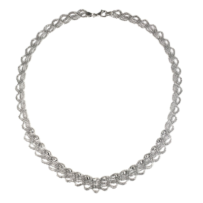 Lacy Collar Necklace Handcrafted of Sterling Silver