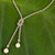 Cultured pearl and sterling silver lariat necklace, 'Lovely Lasso' - Unique Lariat Necklace with Cultured Pearls and Silver