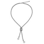 Cultured pearl and sterling silver lariat necklace, 'Lovely Lasso' - Unique Lariat Necklace with Cultured Pearls and Silver