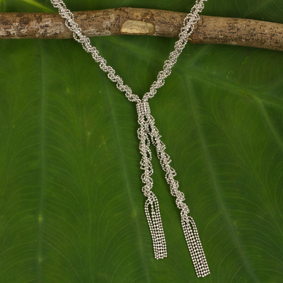 Lasso-Halskette aus Sterlingsilber - Einzigartige Halskette aus Sterling-Kugelkette