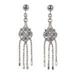 Sterling silver waterfall earrings, 'Dazzling Starlight' - Silver and Cubic Zirconia Waterfall Earrings from Thailand