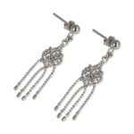 Sterling silver waterfall earrings, 'Dazzling Starlight' - Silver and Cubic Zirconia Waterfall Earrings from Thailand