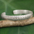 Silver cuff bracelet, 'Karen Flower Garland' - Karen Hill Tribe Artisan Silver Floral Theme Cuff Bracelet (image 2) thumbail