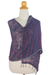 Cotton shawl, 'Breeze of Blue Purple' - Hand Woven Cotton Shawl Thai Blue Purple Wrap (image 2c) thumbail