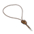 Tiger's eye and leather bolo tie, 'Hip Cowboy' - Western Style Leather Bolo Tie with Tiger's Eye Accent (image 2b) thumbail