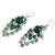 Green quartz chandelier earrings, 'Brilliant Meteor' - Green Quartz and Glass Bead Chandelier Style Earrings (image 2b) thumbail