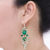 Green quartz chandelier earrings, 'Brilliant Meteor' - Green Quartz and Glass Bead Chandelier Style Earrings (image 2c) thumbail