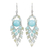 Blue quartz chandelier earrings, 'Brilliant Meteor' - Beaded Chandelier Earrings with Blue Quartz and Glass Beads thumbail