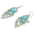 Blue quartz chandelier earrings, 'Brilliant Meteor' - Beaded Chandelier Earrings with Blue Quartz and Glass Beads