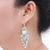 Blue quartz chandelier earrings, 'Brilliant Meteor' - Beaded Chandelier Earrings with Blue Quartz and Glass Beads (image 2c) thumbail