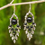 Onyx chandelier earrings, 'Brilliant Meteor' - Chandelier Style Earrings with Onyx and Glass Beads (image 2) thumbail