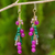 Green and purple quartz waterfall earrings, 'Brilliant Cascade' - 24k Gold Plated Silver and Quartz Waterfall Earrings (image 2) thumbail