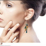 Carnelian and serpentine waterfall earrings, 'Brilliant Cascade' - Gemstone Waterfall Earrings in 24k Gold Plated Sterling