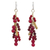 Red quartz waterfall earrings, 'Brilliant Cascade' - Beaded Red Quartz Earrings on 24k Gold Plated Chains
