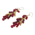 Pendientes cascada de cuarzo rojo - Pendientes de cuarzo rojo con cuentas en cadenas chapadas en oro de 24k