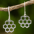 Sterling silver dangle earrings, 'Honeycomb Star' - Contemporary Brushed Silver Earrings with Honeycomb Design