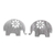 Sterling silver stud earrings, 'Blooming Elephants' - Handmade Elephant Stud Earrings in Sterling Silver (image 2a) thumbail