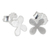 Sterling silver stud earrings, 'Clover for Luck' - Brushed Sterling Silver Stud Earrings with Clover Motif (image 2b) thumbail