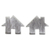 Sterling silver stud earrings, 'Home Sweet Home' - Brushed Silver Earrings in House Shape from Thai Artisan (image 2a) thumbail