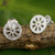 Sterling silver stud earrings, 'Blooming Moons' - Thai Artisan Designed Sterling Silver Flower Stud Earrings thumbail