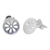 Sterling silver stud earrings, 'Blooming Moons' - Thai Artisan Designed Sterling Silver Flower Stud Earrings (image 2b) thumbail