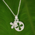 Sterling silver pendant necklace, 'Clover for Luck' - Brushed Sterling Silver Clover Motif Pendant Necklace (image 2) thumbail