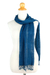 Silk scarf, 'Summer Teal' - Teal Silk Scarf Crafted from Hand Spun Yarns in Thailand (image 2c) thumbail