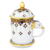 Benjarong porcelain mug, 'Charmed Thai' - White Porcelain Benjarong Mug and Lid with Gold Application (image 2a) thumbail