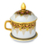 Benjarong porcelain teacup, 'Thai Iyara' - Benjarong White Elephant Teacup and Lid with Gold Paint (image 2a) thumbail