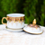 Benjarong porcelain teacup, 'Thai Iyara' - Benjarong White Elephant Teacup and Lid with Gold Paint (image 2b) thumbail