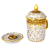 Benjarong porcelain mug, 'Thai Celebration' - Pink and Gold Flower Benjarong White Coffee Mug and Lid (image 2c) thumbail