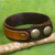 Leather bracelet, 'Rough and Tumble in Brown' - Handmade Two Tone Brown Leather Bracelet with Snaps