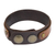 Leather bracelet, 'Rough and Tumble in Brown' - Handmade Two Tone Brown Leather Bracelet with Snaps (image 2c) thumbail