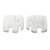 Sterling silver stud earrings, 'Elephant Couple' - Hand Crafted Elephant Stud Earrings in Brushed Silver thumbail