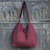 Cotton hobo bag with coin purse, 'Surreal Wine' - Unique Cotton Pintuck Style Shoulder Bag in Wine Red (image 2) thumbail