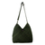 Cotton hobo bag with coin purse, 'Surreal Green' - Leaf Green Cotton Hobo Style Handbag with Coin Purse thumbail