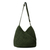 Cotton hobo bag with coin purse, 'Surreal Green' - Leaf Green Cotton Hobo Style Handbag with Coin Purse (image 2c) thumbail