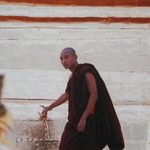 'Evening Rounds II' - Original Color Photo Print of Buddhist Monk in Rangoon