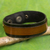 Leather bracelet, 'Rough and Tumble in Black' - Unisex Leather Bracelet in Black and Brown with Brass Snaps (image 2) thumbail