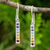 Multigemstone chakra earrings, 'Chakra Honor' - Multi Gemstones on Sterling Silver Bar Chakra Earrings thumbail