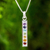 Multigemstone chakra pendant necklace, 'Chakra Honor' - Artisan Handcrafted 925 Sterling Silver Pendant Bar Necklace thumbail