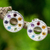 Multigemstone chakra earrings, 'Chakra Honor Wheel' - Chakra Wheel Multiple Gemstones on Sterling Silver Earrings thumbail