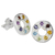Multigemstone chakra earrings, 'Chakra Honor Wheel' - Chakra Wheel Multiple Gemstones on Sterling Silver Earrings (image 2b) thumbail