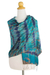 Silk shawl, 'Teal Reflecting Pools' - Thai Artisan Crafted Teal and Blue Tie Dyed Silk Shawl (image 2c) thumbail