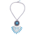 Calcite beaded pendant necklace, 'Blue Waterfall Sun' - Blue Bohemian Style Beaded Necklace from Thailand (image 2a) thumbail