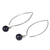 Cultured freshwater pearl dangle earrings, 'Simple Glamour' - Dangle Earrings with Black Cultured Freshwater Pearls (image 2b) thumbail