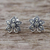 Marcasite flower earrings, 'Dewkissed Orchids' - Sterling Silver Orchid Flower Earrings with Marcasite (image 2) thumbail