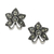 Marcasite flower earrings, 'Dewkissed Orchids' - Sterling Silver Orchid Flower Earrings with Marcasite (image 2a) thumbail