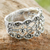 anillo de marcasita - Marcasita de estilo tailandés clásico en anillo de banda de plata esterlina